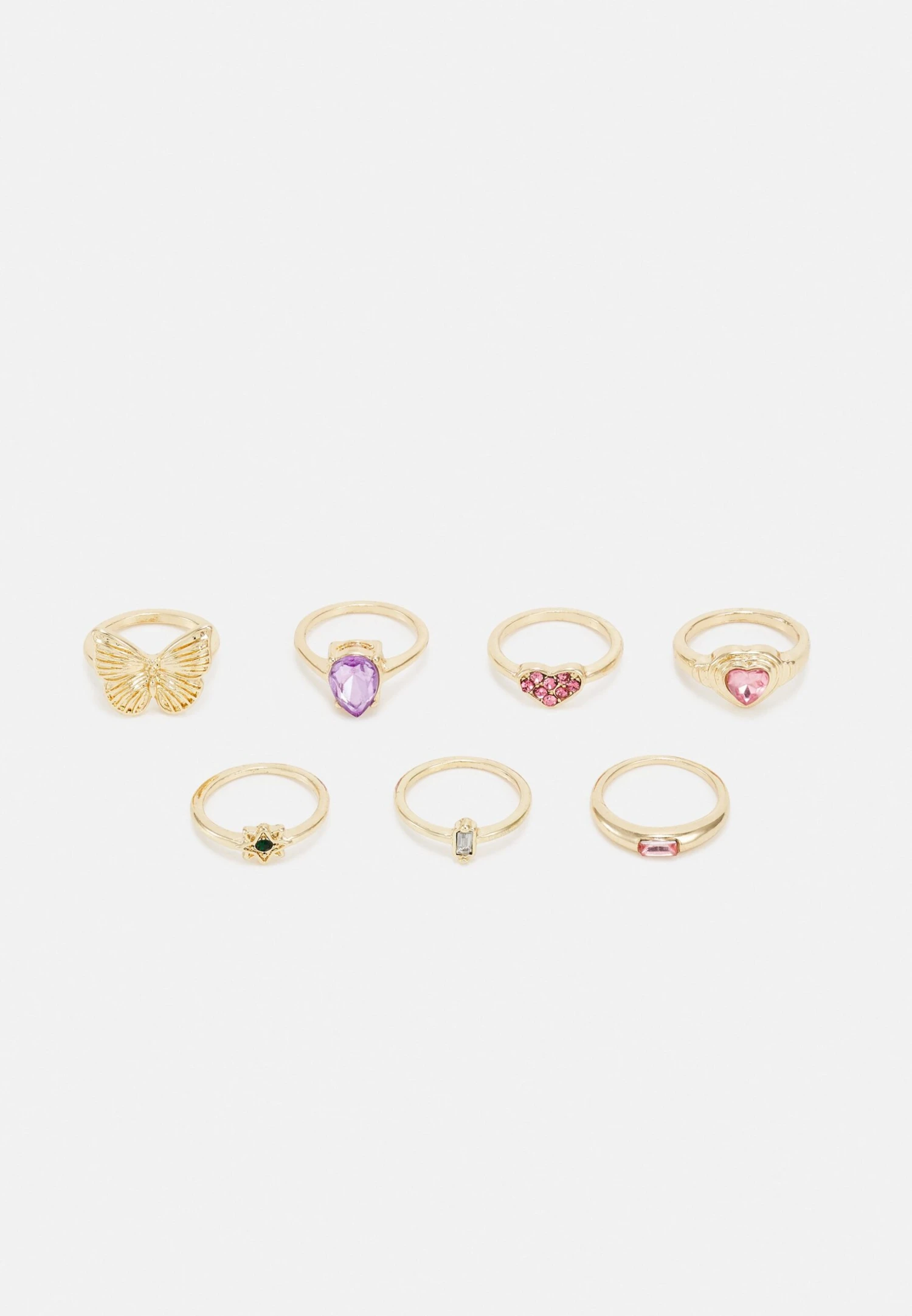 Pieces Pcsanne 7 Pack- Ring - Gold-Coloured 3 Pieces Pcsanne 7 Pack- Ring - Gold-Coloured