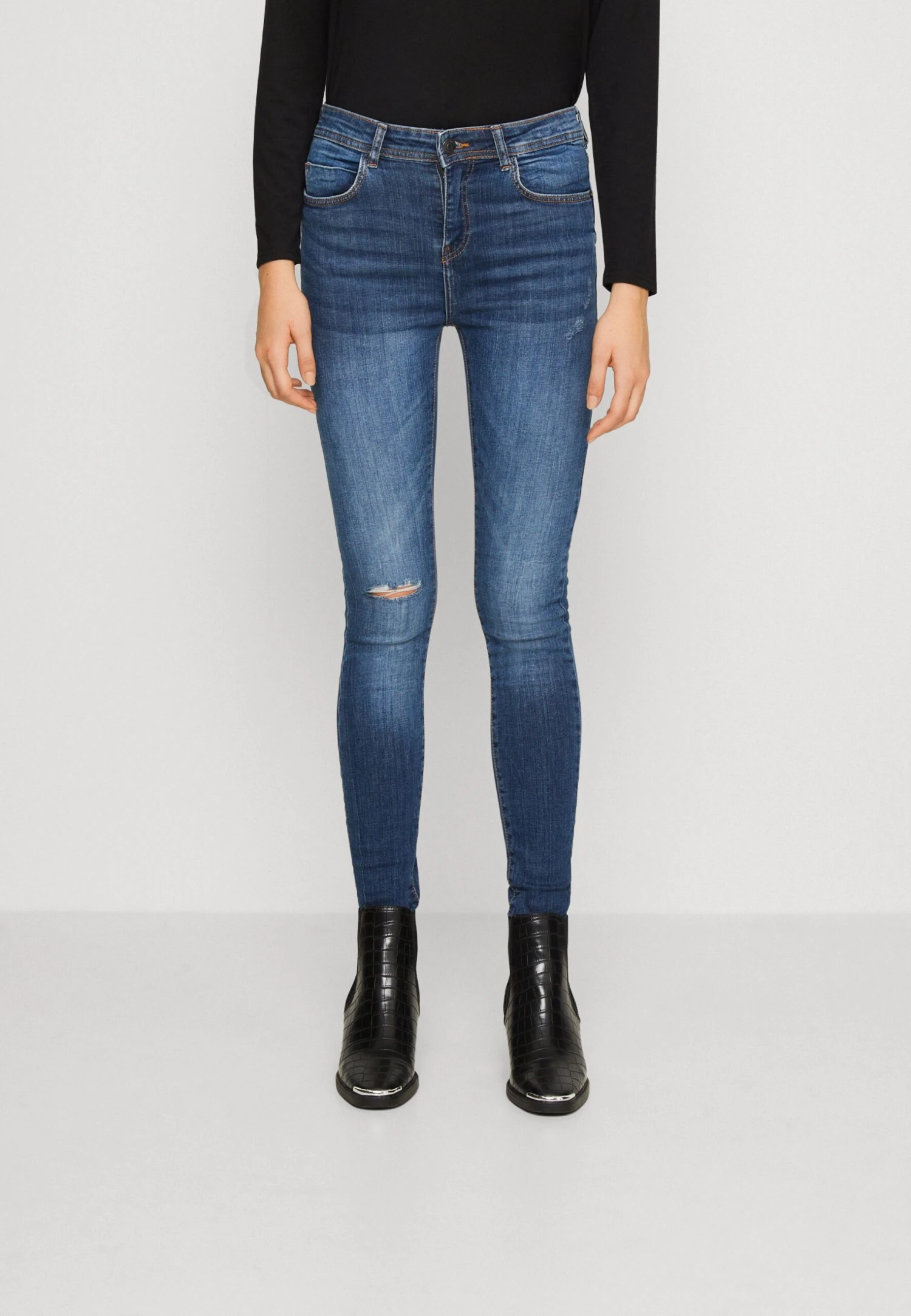 Pieces Pckate High Waist - Jeans Skinny Fit - Medium Blue Denim 3 Pieces Pckate High Waist - Jeans Skinny Fit - Medium Blue Denim