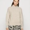 Pieces Pcleema Ls High N Kac Pwp - Trui - White Pepper Melange -Pieces cec65023f01342558f8ecef93900efd7