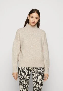 Pieces Pcleema Ls High N Kac Pwp - Trui - White Pepper Melange