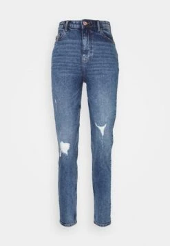 Pieces Pckesia Mom Destroy - Relaxed Fit Jeans - Medium Blue Denim -Pieces d11b0076f55d45b7b170439e73fc7d68