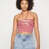 Pieces Pclaya Cropped Tie Tube - Top - High Risk Red/Bright White 1 Pieces Pclaya Cropped Tie Tube - Top - High Risk Red/Bright White -Pieces d1dee90a9f58471ab820b8890ae49c63