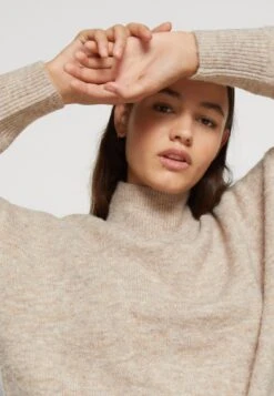 Pieces Pcleema Ls High N Kac Pwp - Trui - White Pepper Melange -Pieces d40702c9d477422db66771f14cece480