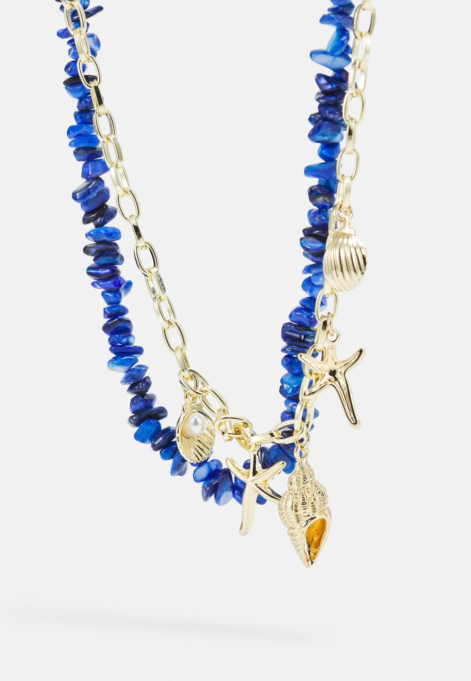 Pieces Pcjassi Combi Necklace - Ketting - Gold Colour/Kentucky Blue 5 Pieces Pcjassi Combi Necklace - Ketting - Gold Colour/Kentucky Blue - Afbeelding 3