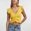 Pieces Crop Tegan - T-Shirt Basic - Banana -Pieces d467df898ee04e85afb8715df23313ac