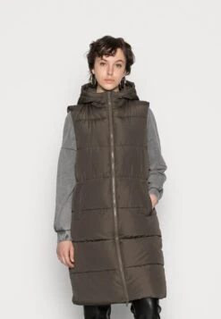 Pieces Pcbee Newlong Puffer - Bodywarmer - Black Olive