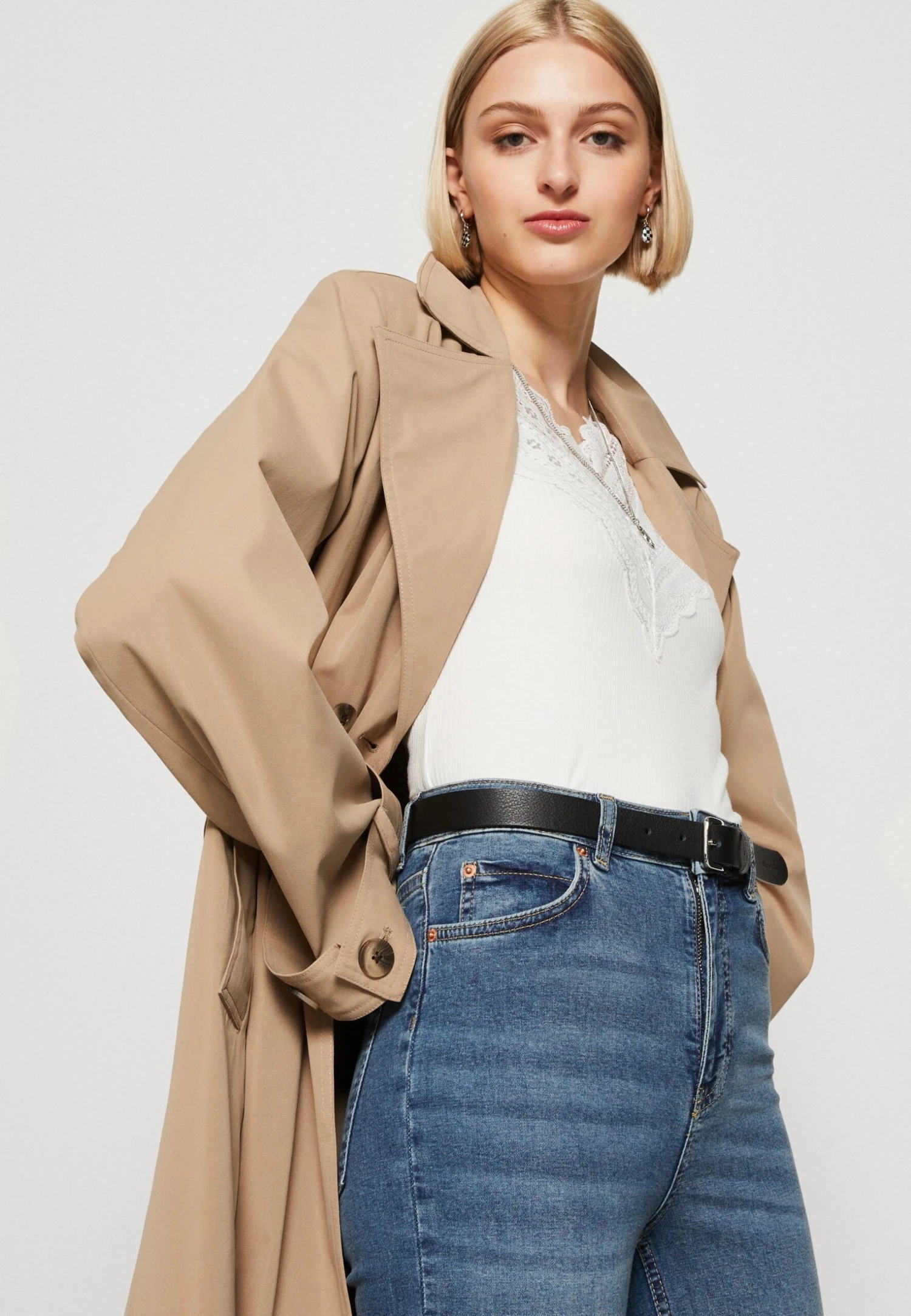 Pieces Pcjikkie Belt - Trenchcoat - Silver Mink 6 Pieces Pcjikkie Belt - Trenchcoat - Silver Mink - Afbeelding 4