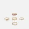 Pieces Pcollie 5-Pack Ring- Ring - Gold- Coloured -Pieces dce749f6cef044c482c46b43cc629d72