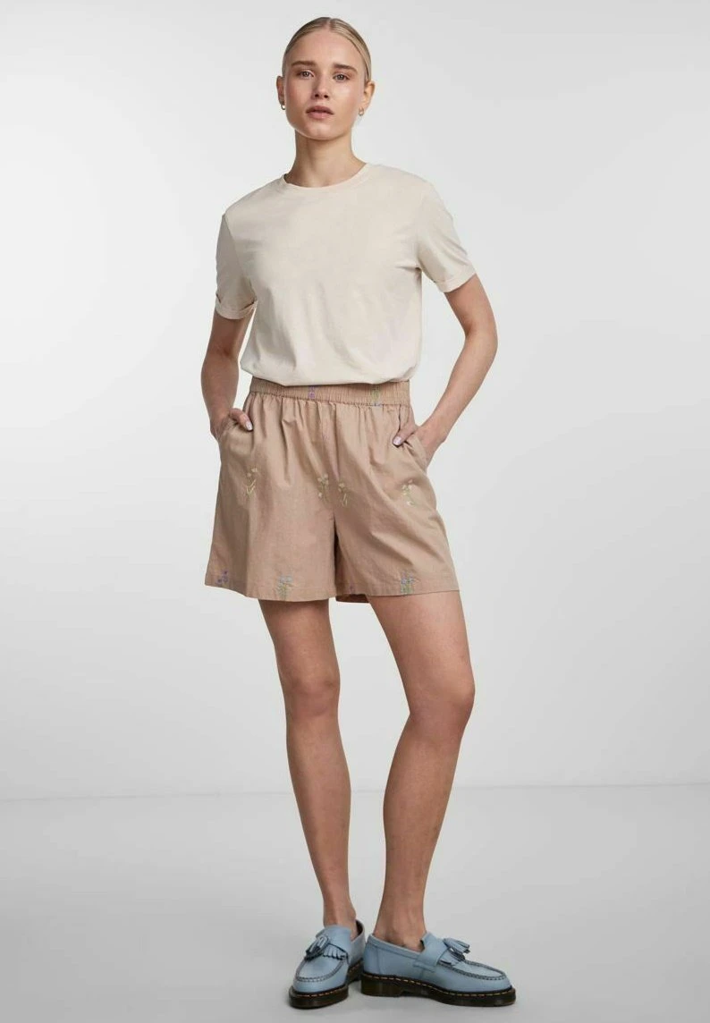 Pieces Højtaljede- Shorts - BeigeMottled Beige 4 Pieces Højtaljede- Shorts - BeigeMottled Beige - Afbeelding 2