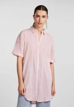 Pieces Met Korte Mouwen Longline - Overhemdblouse - Begonia Pink
