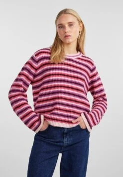 Pieces Nischa Ls O Neck Bc - Trui - Shocking Pink