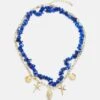 Pieces Pcjassi Combi Necklace - Ketting - Gold Colour/Kentucky Blue