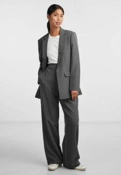 Pieces Bossy Wide Plain Pant - Broek - Magnet