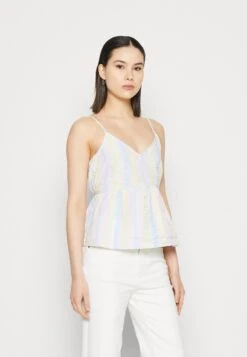 Pieces Pckaitlyn Singlet - Top - Pink Lady/Multi Stipes