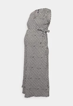 Pieces Maternity Pmbina Midi Wrap Dress- Jerseyjurk - Cloud Dancer/Graphic -Pieces f94737777e854631a1cf0df3ba6619de