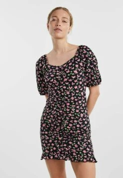 Pieces Mit Puffärmeln Pcemanuelle - Jurk - Black